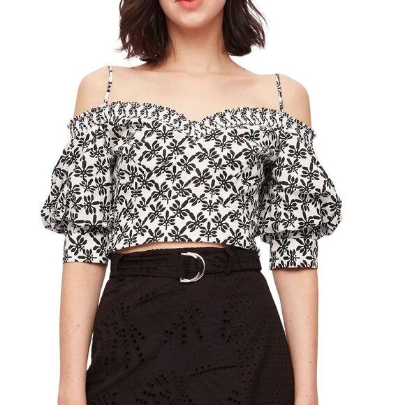 NWT Diane von Furstenberg DVF Cold Shoulder Crop TopRomantic Summer Chic